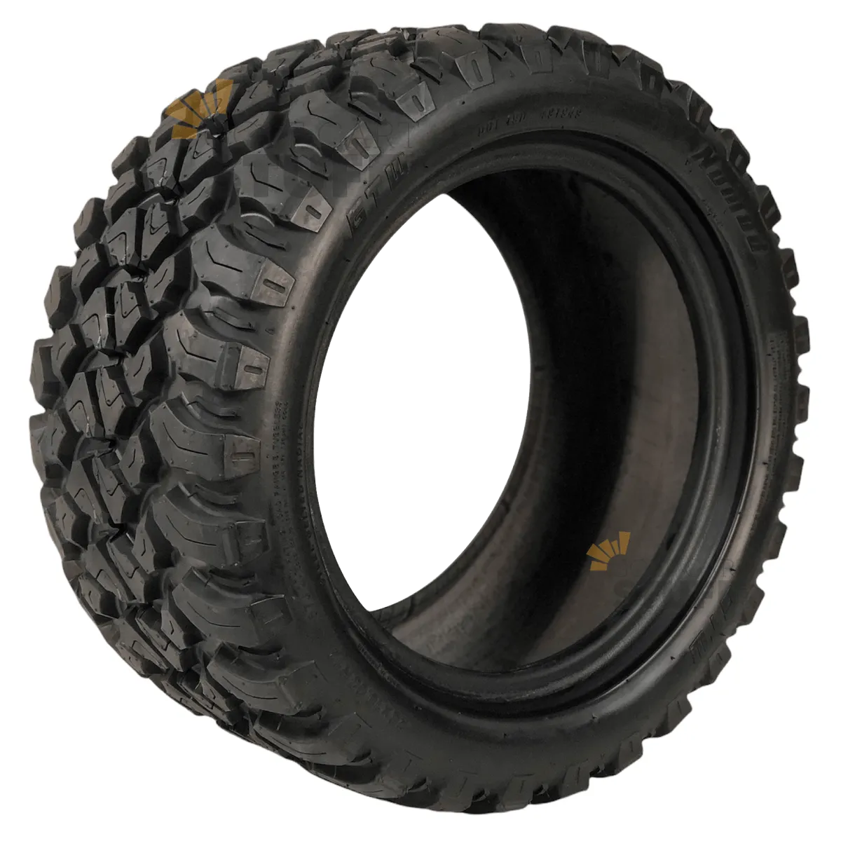 12" Spyder Black/Machined Golf Cart Wheels and All Terrain Tires Combo - Set of 4