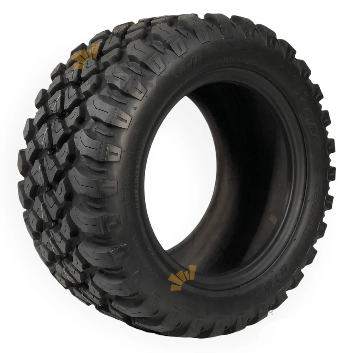 12" Spyder Black/Machined Golf Cart Wheels and All Terrain Tires Combo - Set of 4