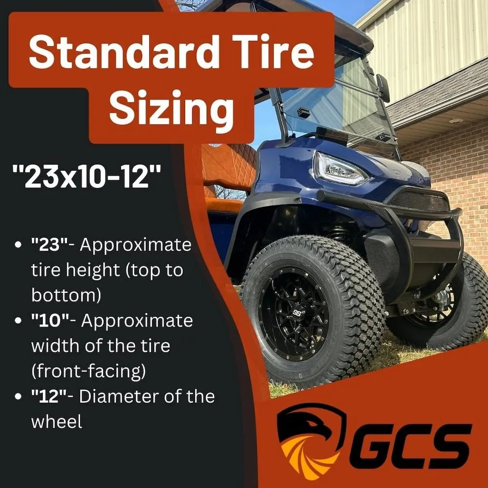 12" Spyder Black/Machined Golf Cart Wheels and All Terrain Tires Combo - Set of 4