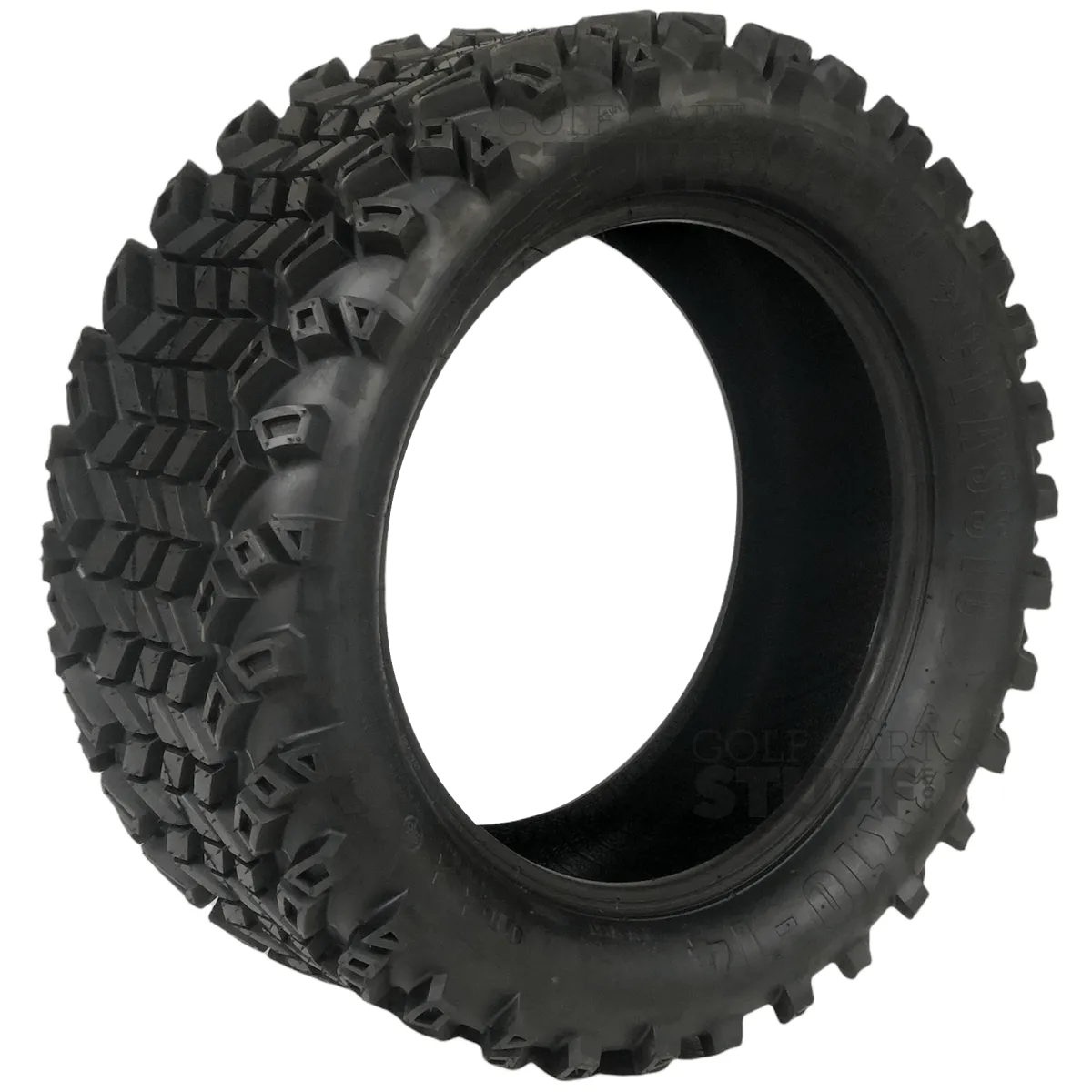 12" Spyder Black/Machined Golf Cart Wheels and All Terrain Tires Combo - Set of 4