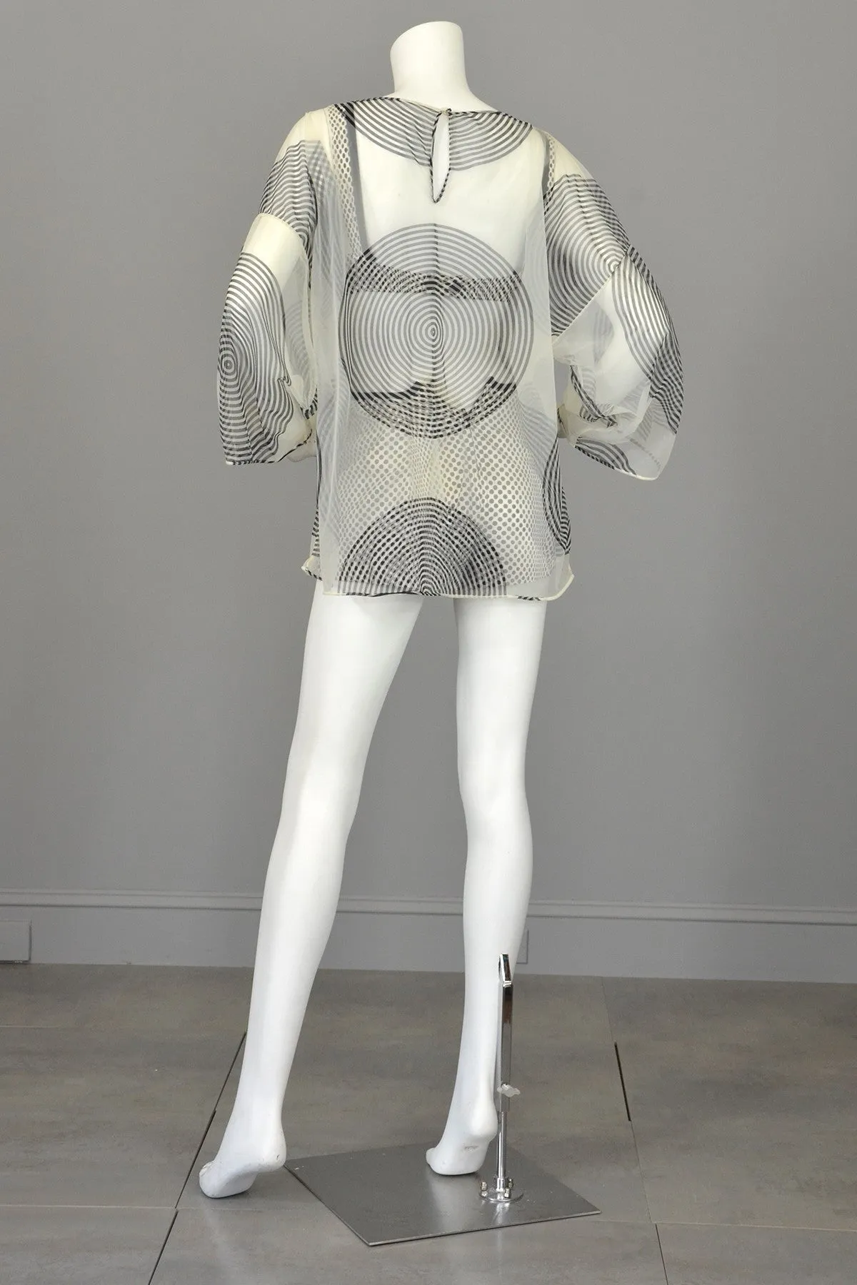 1960s Black White Polka Dot Pinup Swimsuit and matching Bull's Eye Cover-Up by Rose Marie Reid