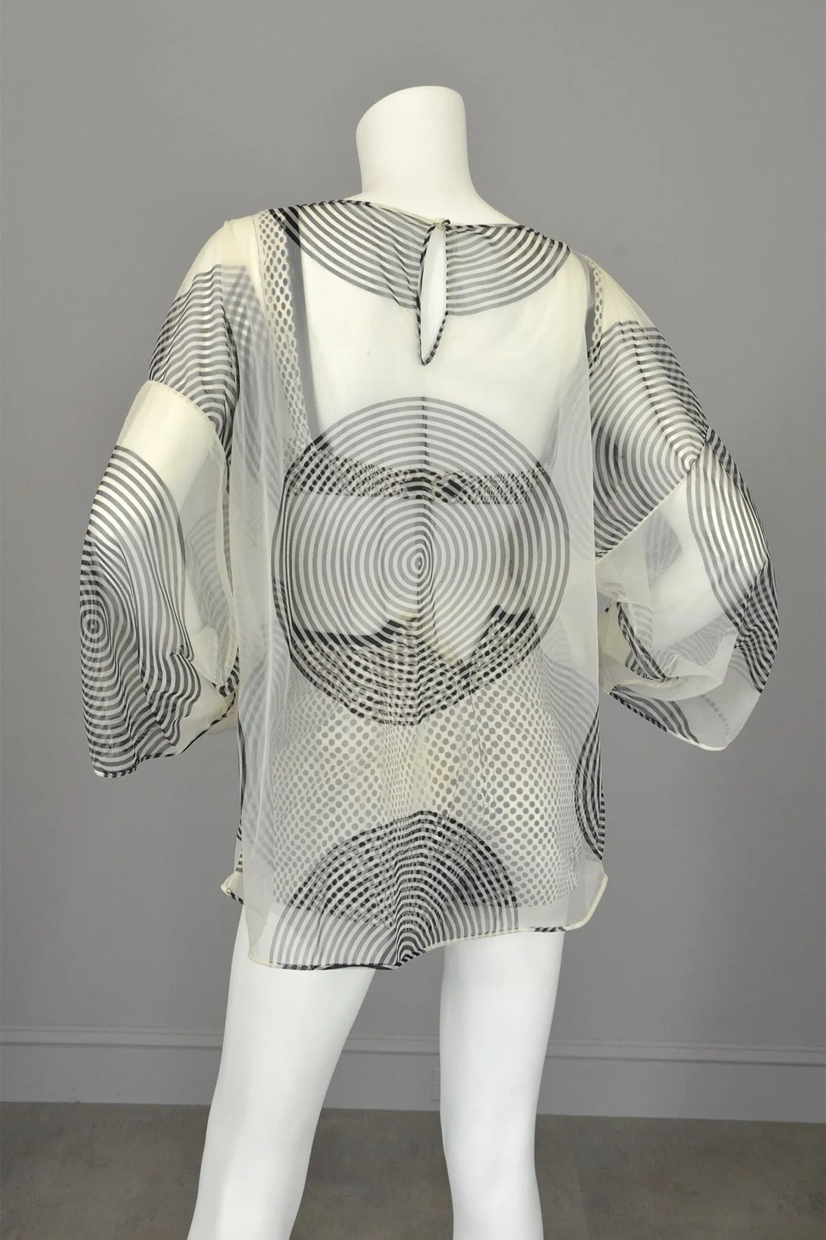 1960s Black White Polka Dot Pinup Swimsuit and matching Bull's Eye Cover-Up by Rose Marie Reid