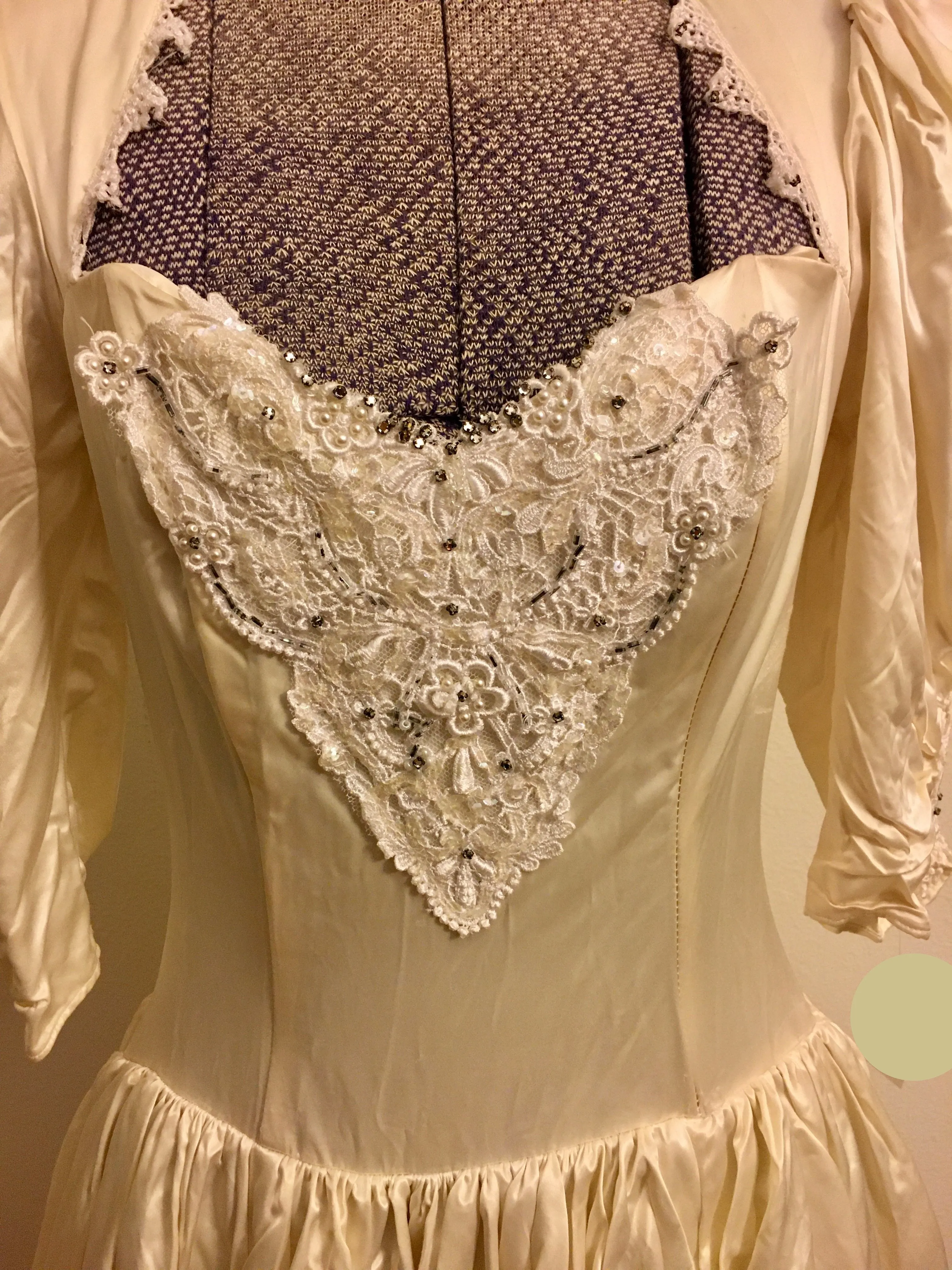 1980's Cream Prom / Wedding Dress Vintage Women's XS/Small