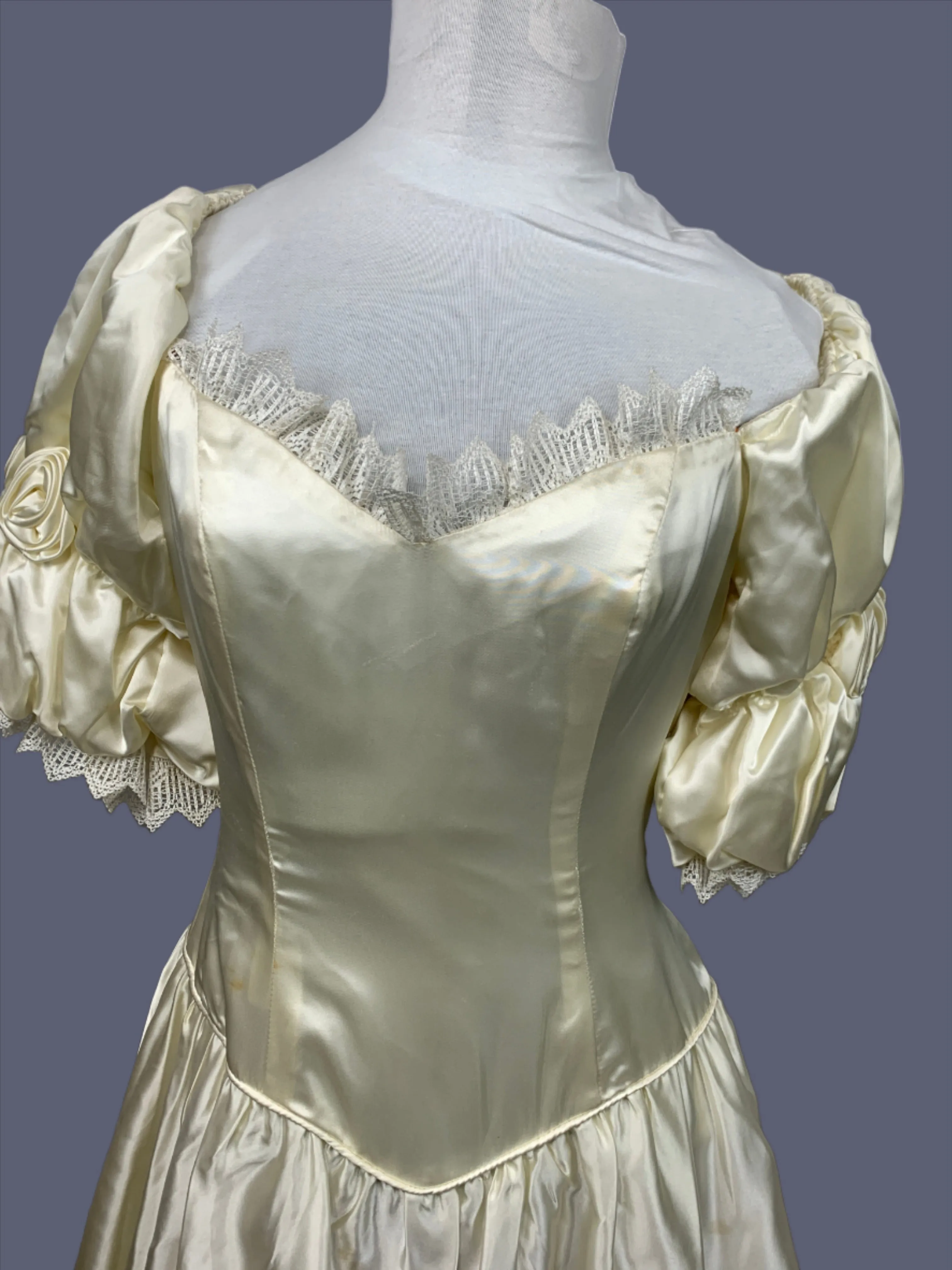 1980's Off White Prom / Wedding Dress Vintage Women's XS/Small