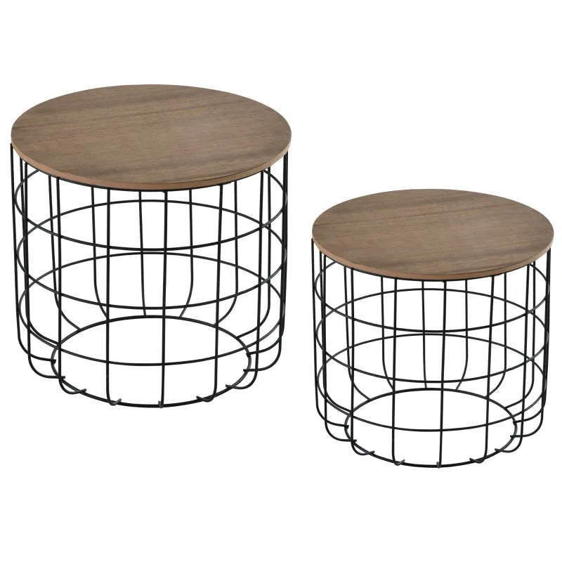 2pc Coffee Table Set - Black, Brown