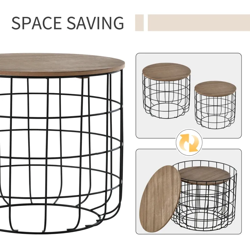 2pc Coffee Table Set - Black, Brown
