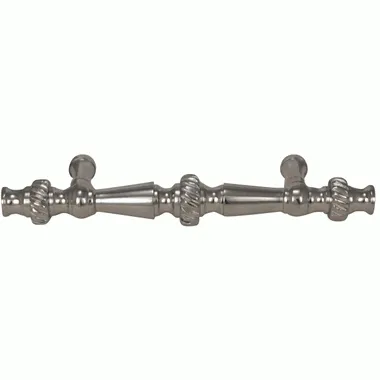 5 Inch Overall (3 Inch c.c.) Solid Brass Georgian Roped Style Pull (Polished Chrome Finish)