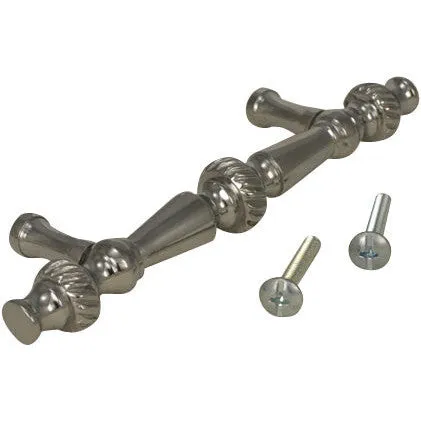 5 Inch Overall (3 Inch c.c.) Solid Brass Georgian Roped Style Pull (Polished Chrome Finish)
