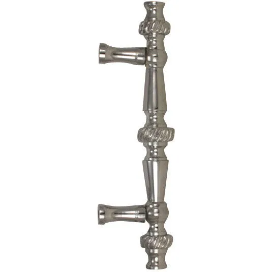 5 Inch Overall (3 Inch c.c.) Solid Brass Georgian Roped Style Pull (Polished Chrome Finish)