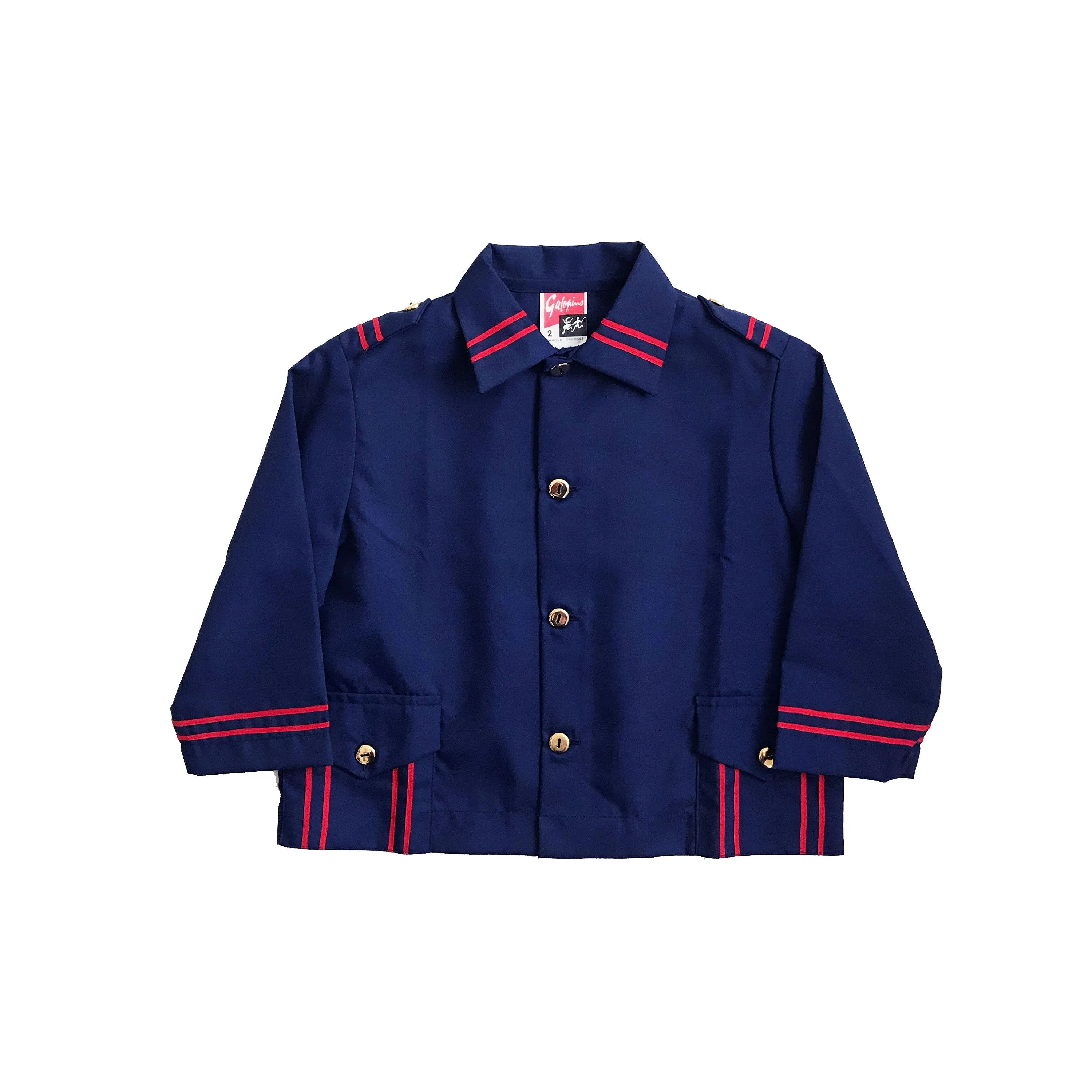 60's Blue School Overall Nylon Blouse French Stock 18-24m