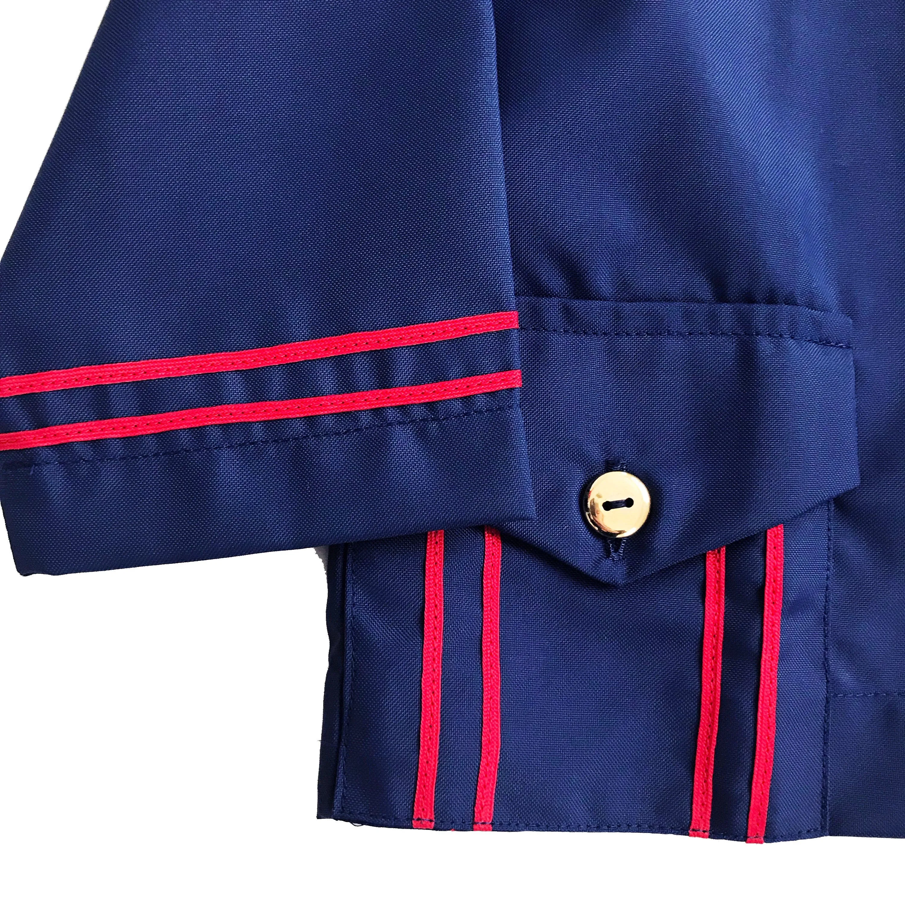 60's Blue School Overall Nylon Blouse French Stock 18-24m