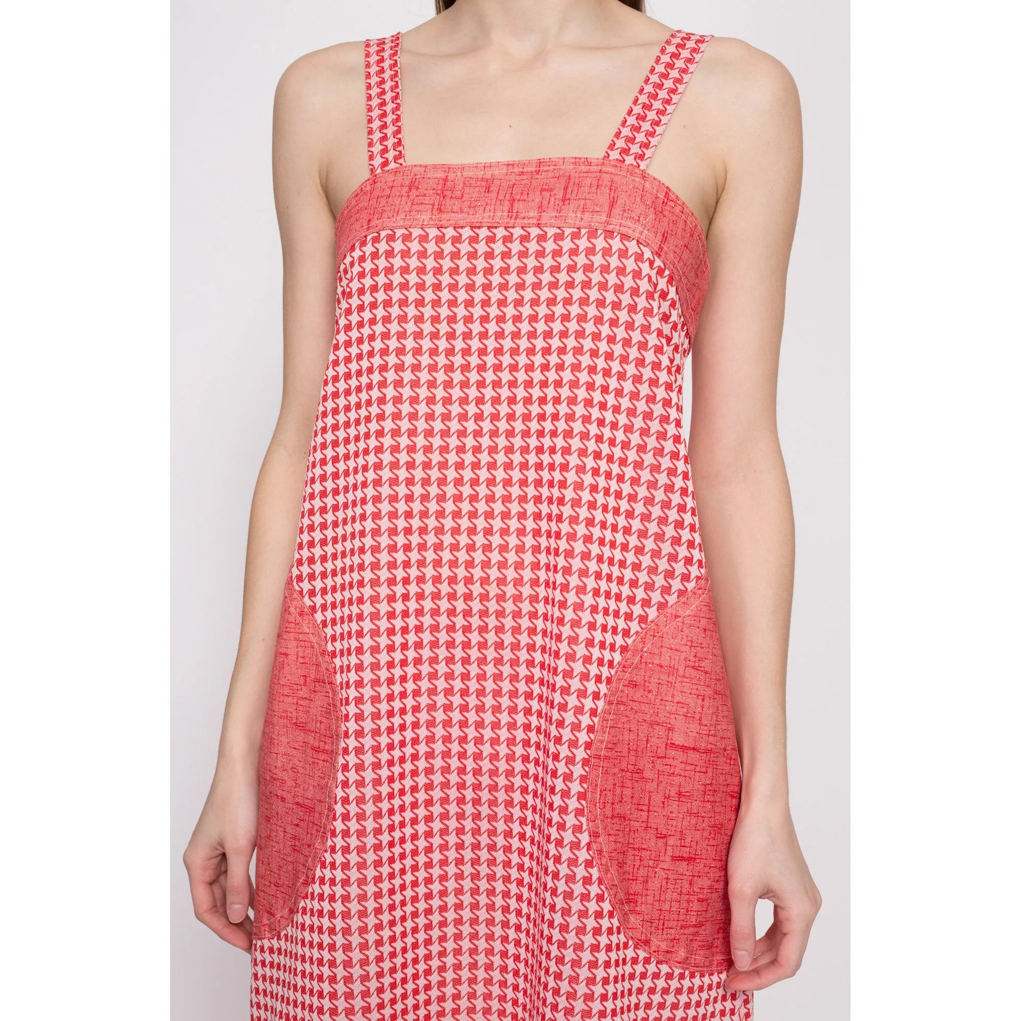70s Pinwheel Print Pinafore Dress - Small