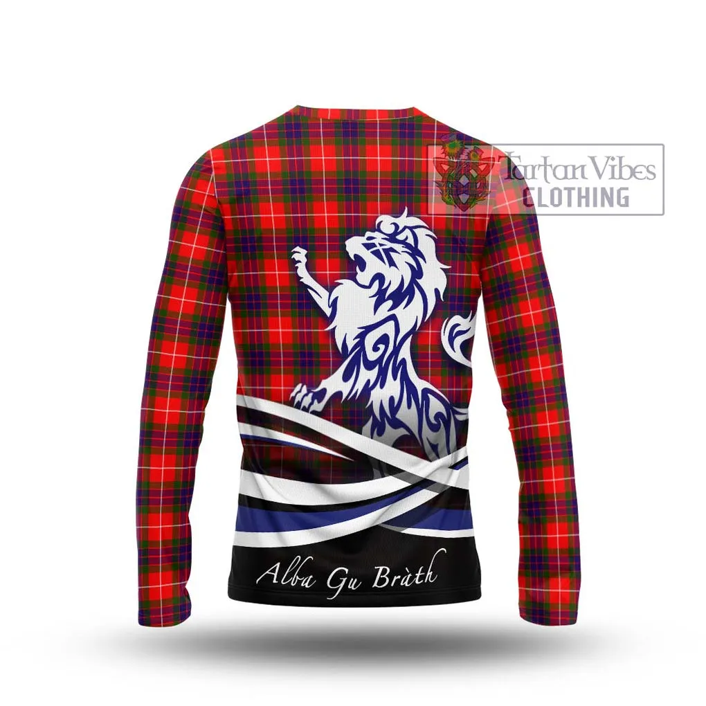 Abernethy Tartan Long Sleeve T-Shirt with Alba Gu Brath Regal Lion Emblem