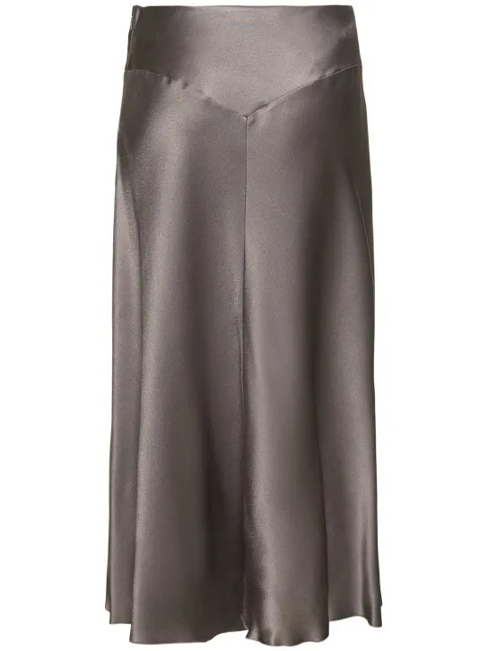Alberta Ferretti   Satin midi skirt 