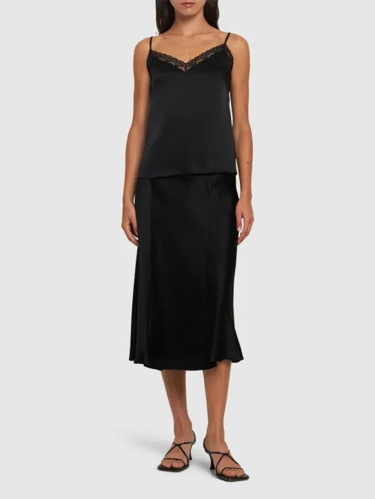Alberta Ferretti   Satin midi skirt 