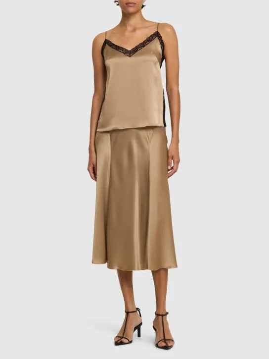 Alberta Ferretti   Satin midi skirt 