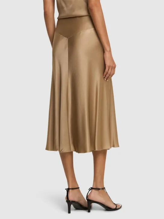 Alberta Ferretti   Satin midi skirt 