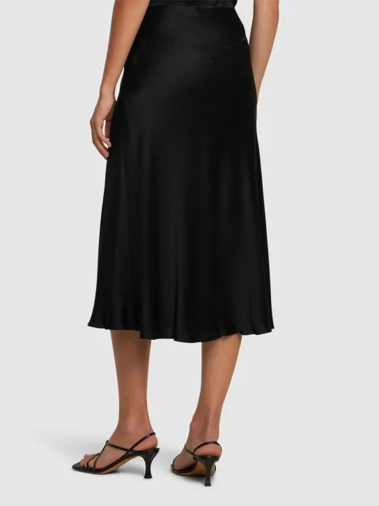 Alberta Ferretti   Satin midi skirt 
