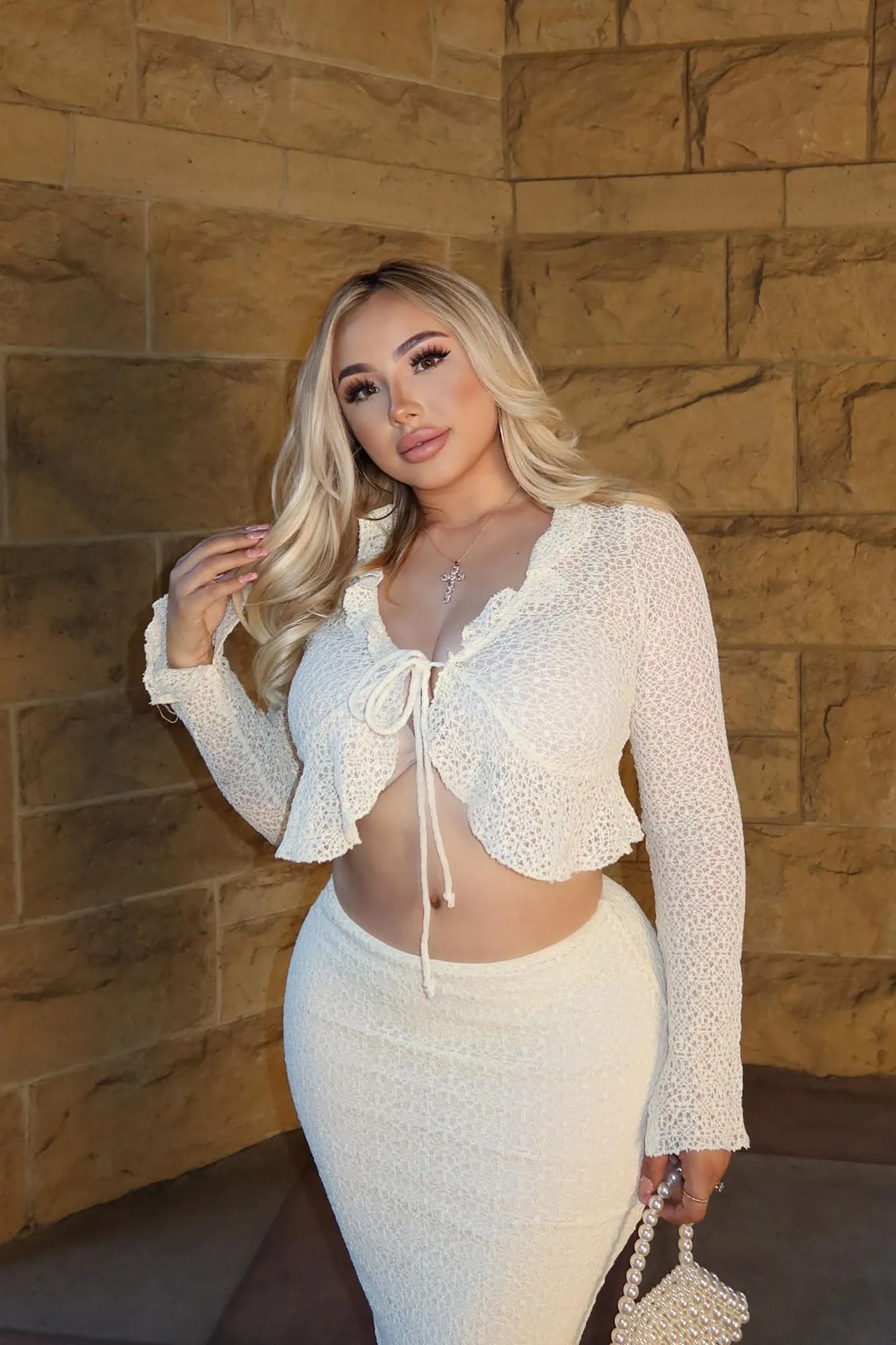 Always Appropriate Skirt Set  - Cream