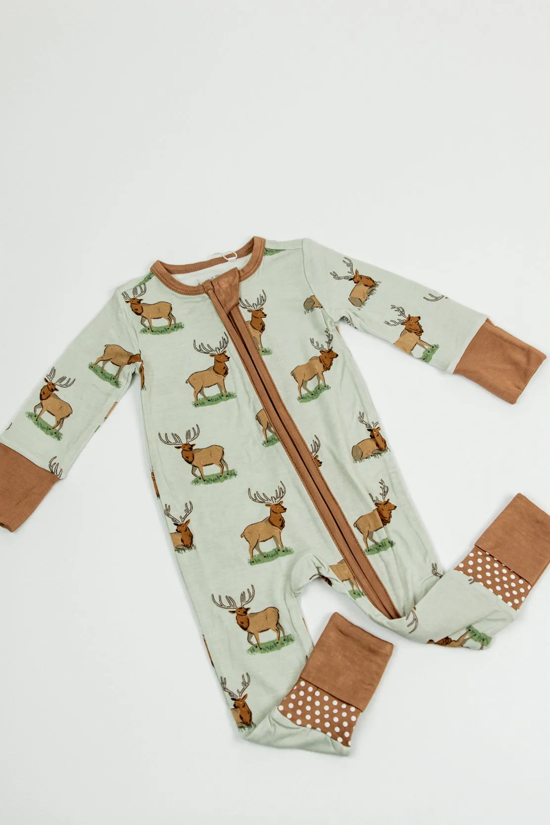 Angel Dear 2 Way Zipper Romper | Elk