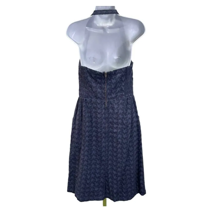Anthropologie Girls From Savoy Pinup 50’s Style Eyelet Dress Size 6 Navy