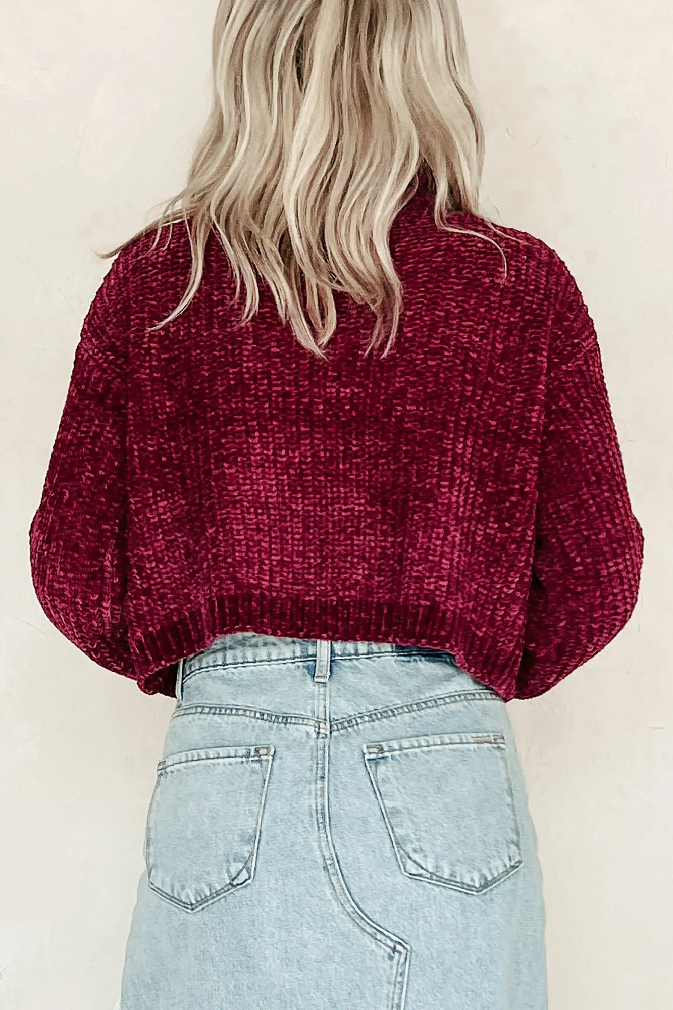 Autumn Comforts Zenana Chenille Sweater (Cabernet)