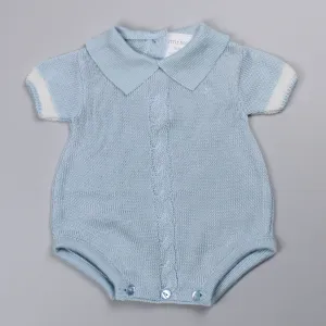 Baby Boy Knitted Romper - Blue