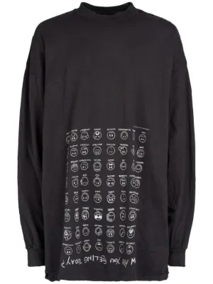 Balenciaga   Large long sleeve cotton t-shirt 