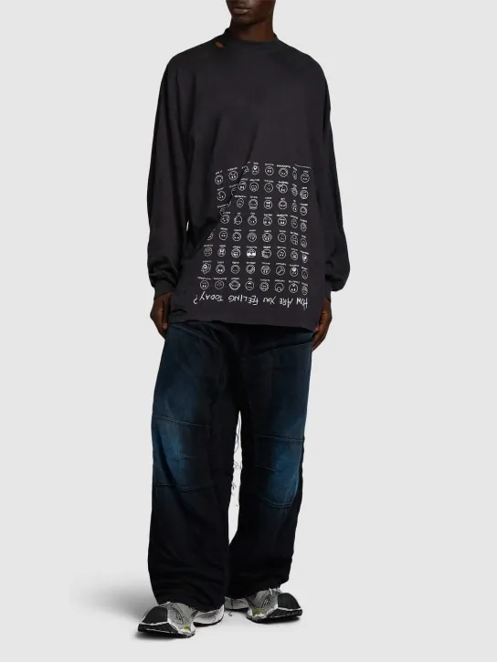 Balenciaga   Large long sleeve cotton t-shirt 