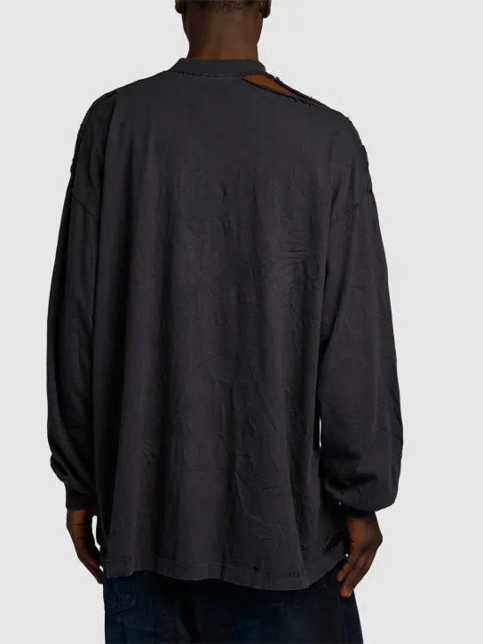 Balenciaga   Large long sleeve cotton t-shirt 