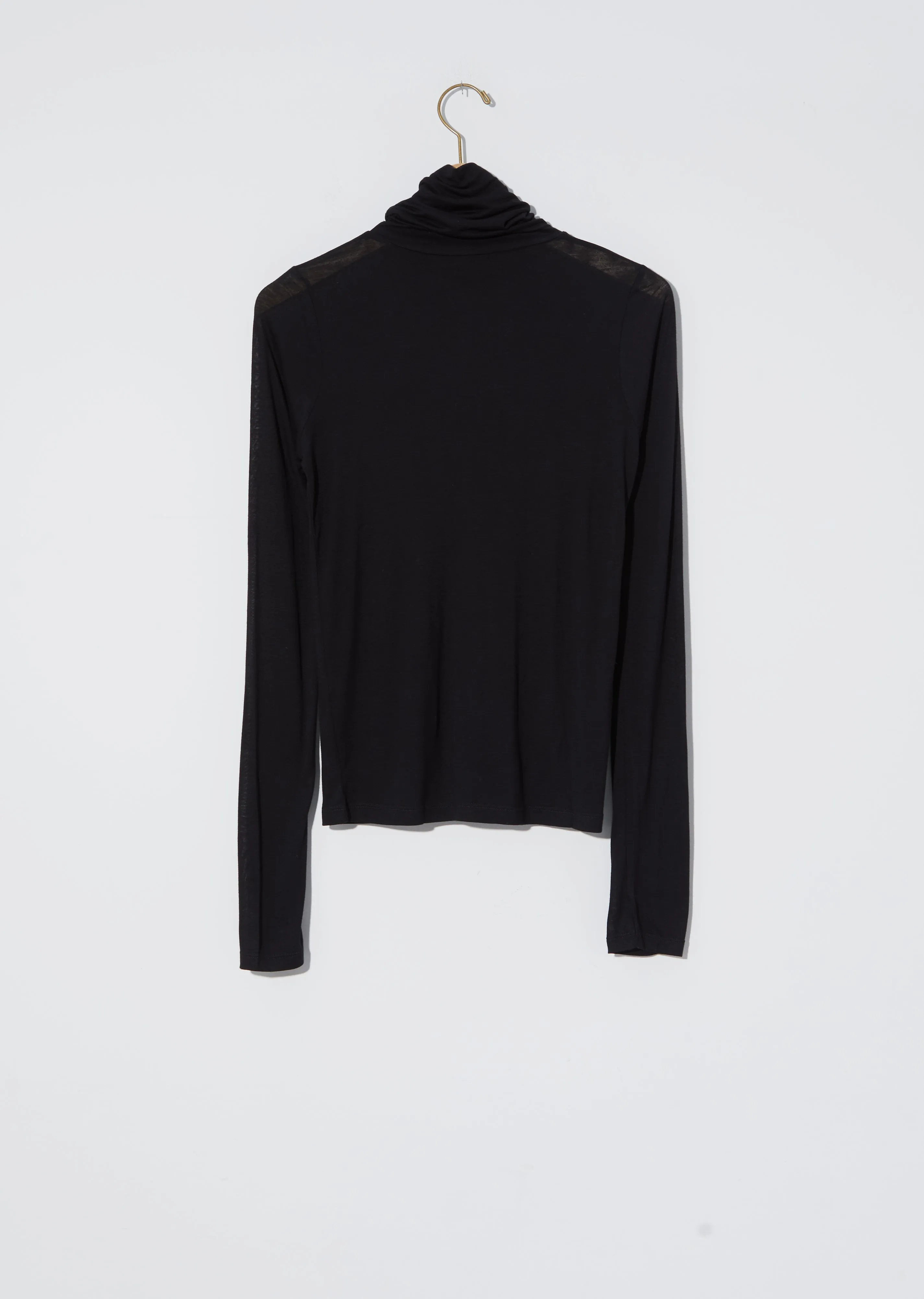 Bamboo Jersey Turtleneck — Black