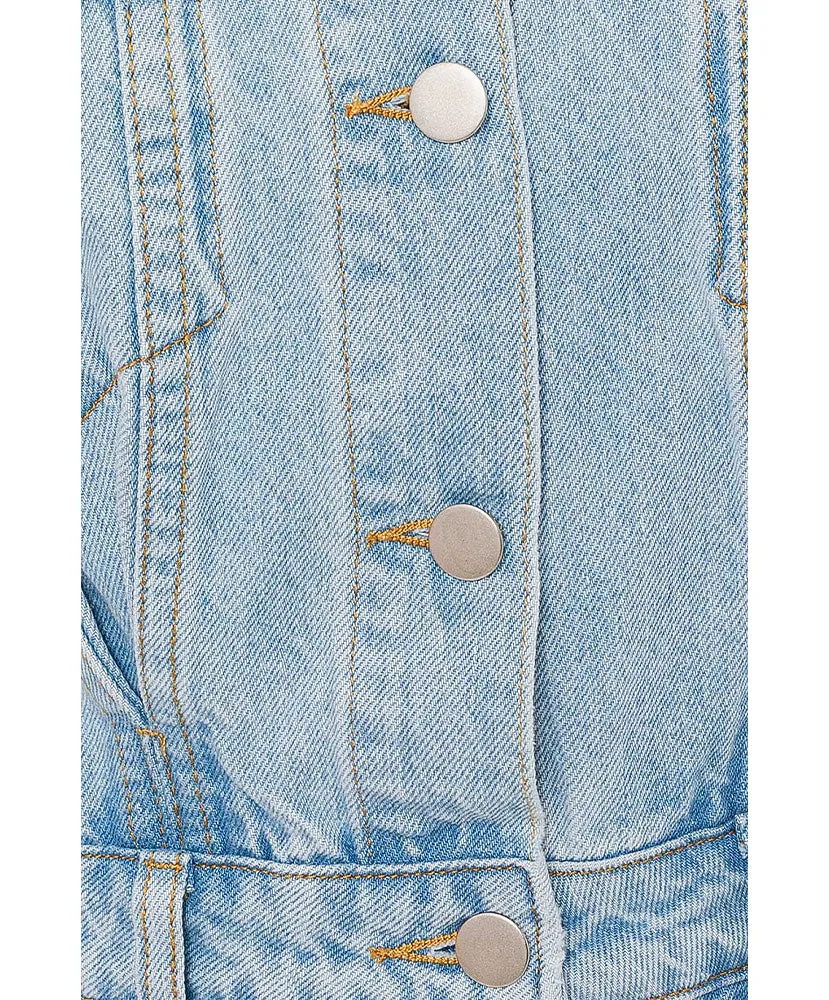 Be My Darlin Long Sleeve Denim Romper