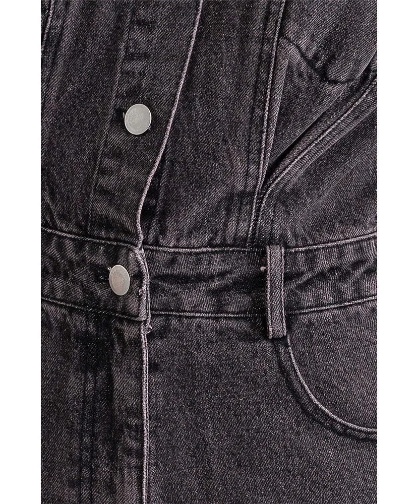 Be My Darlin Long Sleeve Denim Romper