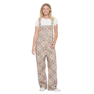 Bee Floral Print Overall