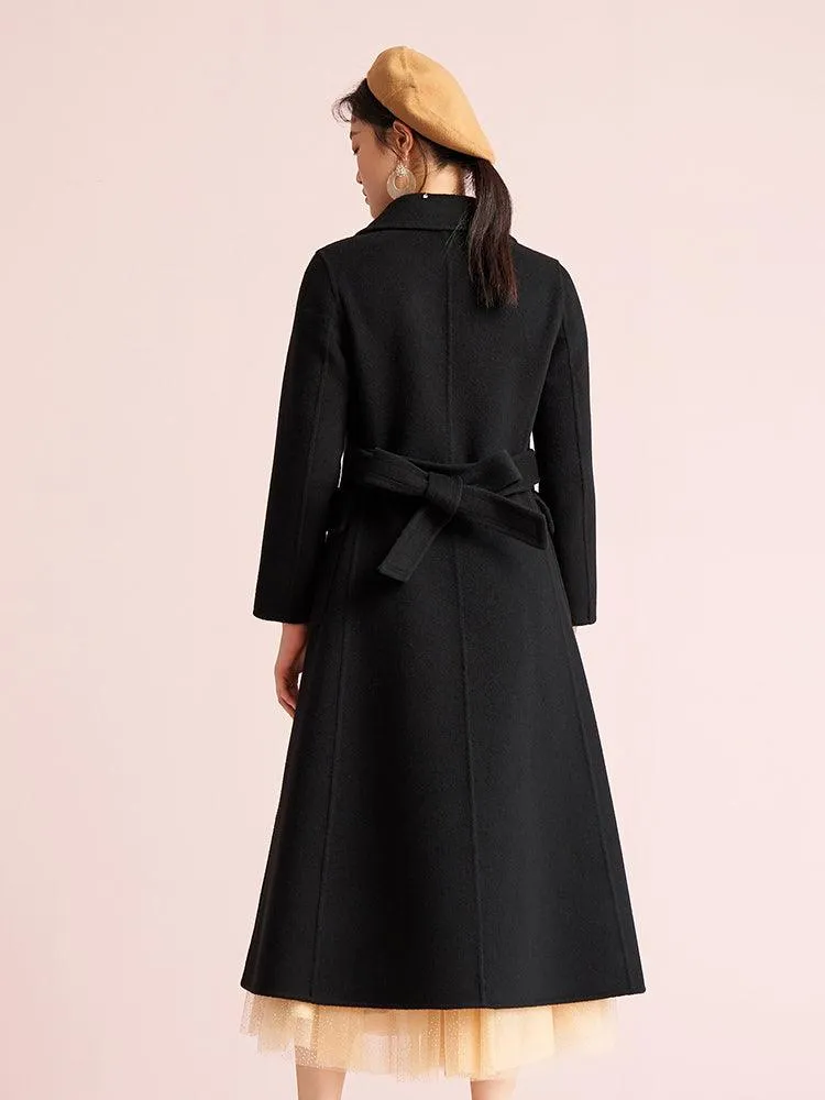 Black Slim Cashmere Overcoat