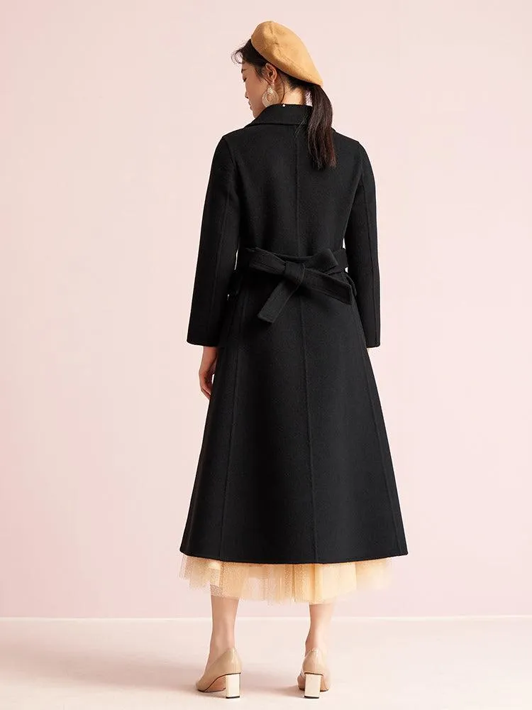 Black Slim Cashmere Overcoat