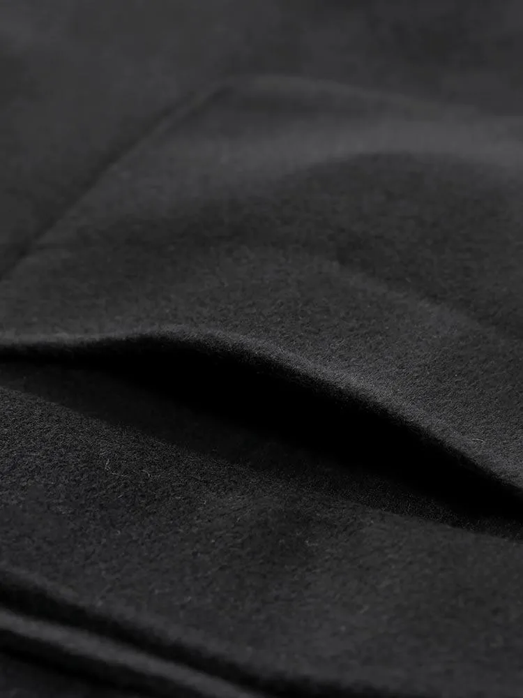 Black Slim Cashmere Overcoat