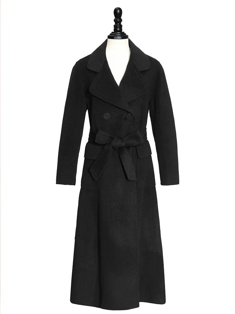 Black Slim Cashmere Overcoat