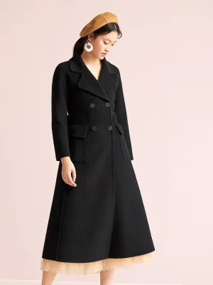 Black Slim Cashmere Overcoat