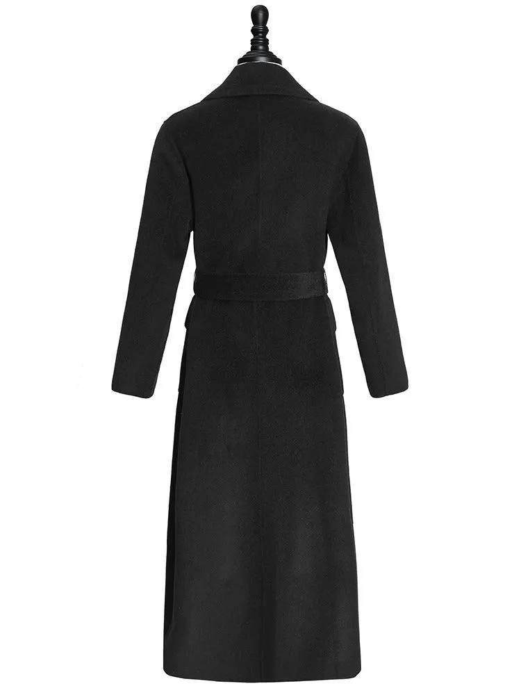 Black Slim Cashmere Overcoat
