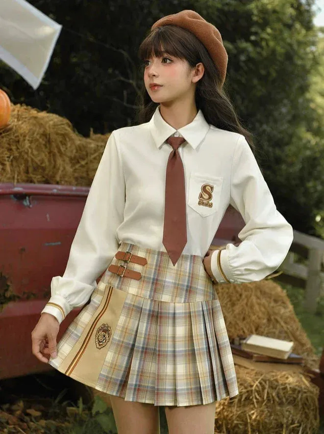 British Check College Skirt Retro