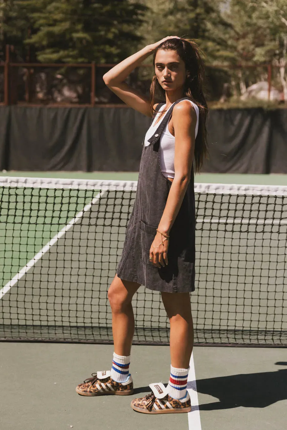 Britt Overall Dress in Black - FINAL SALE