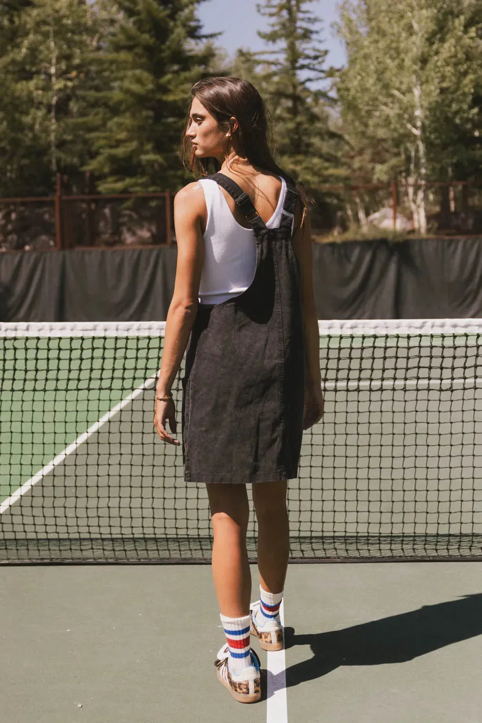Britt Overall Dress in Black - FINAL SALE