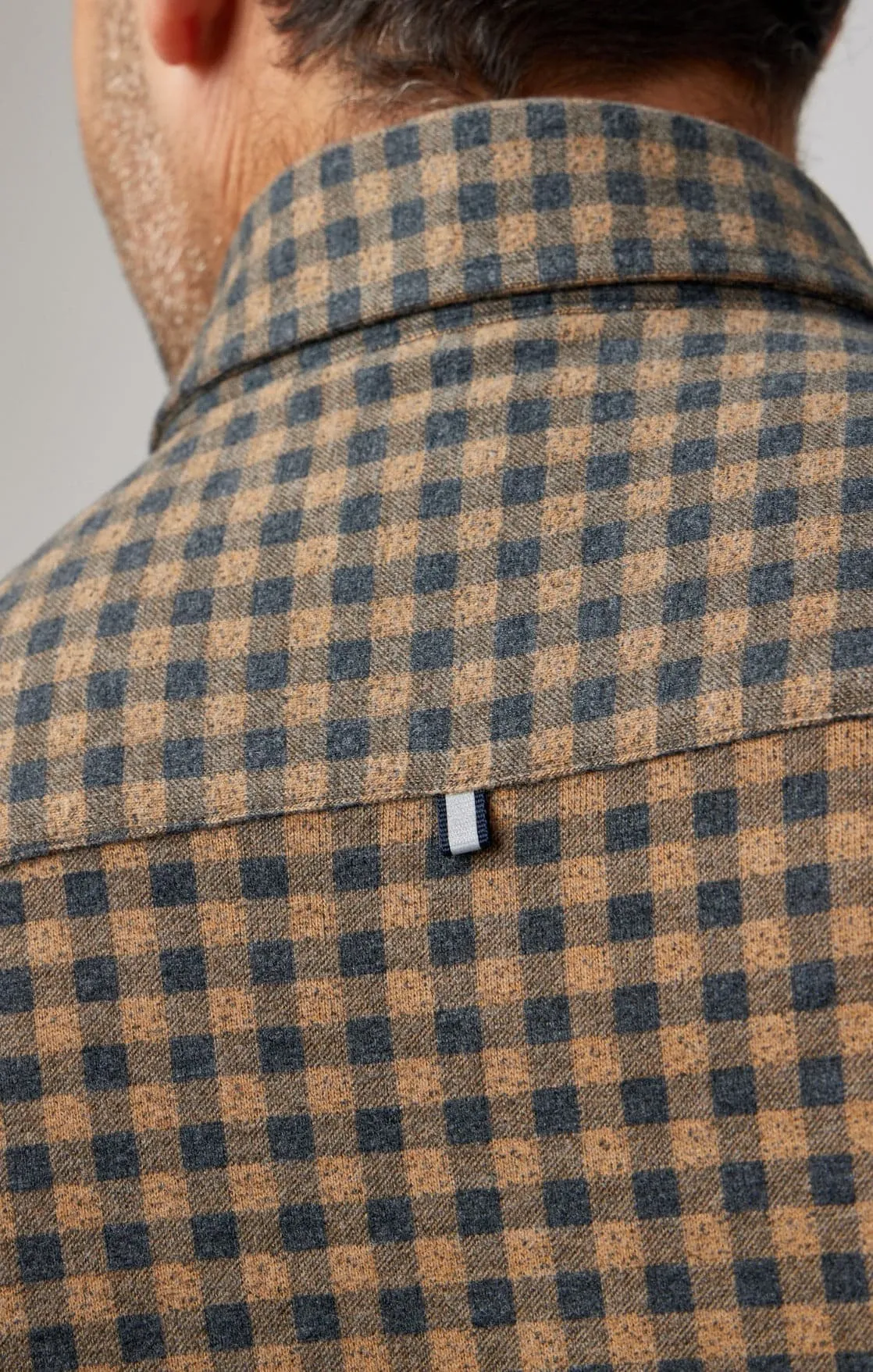 Brown Gingham Brushed Jersey Shirt