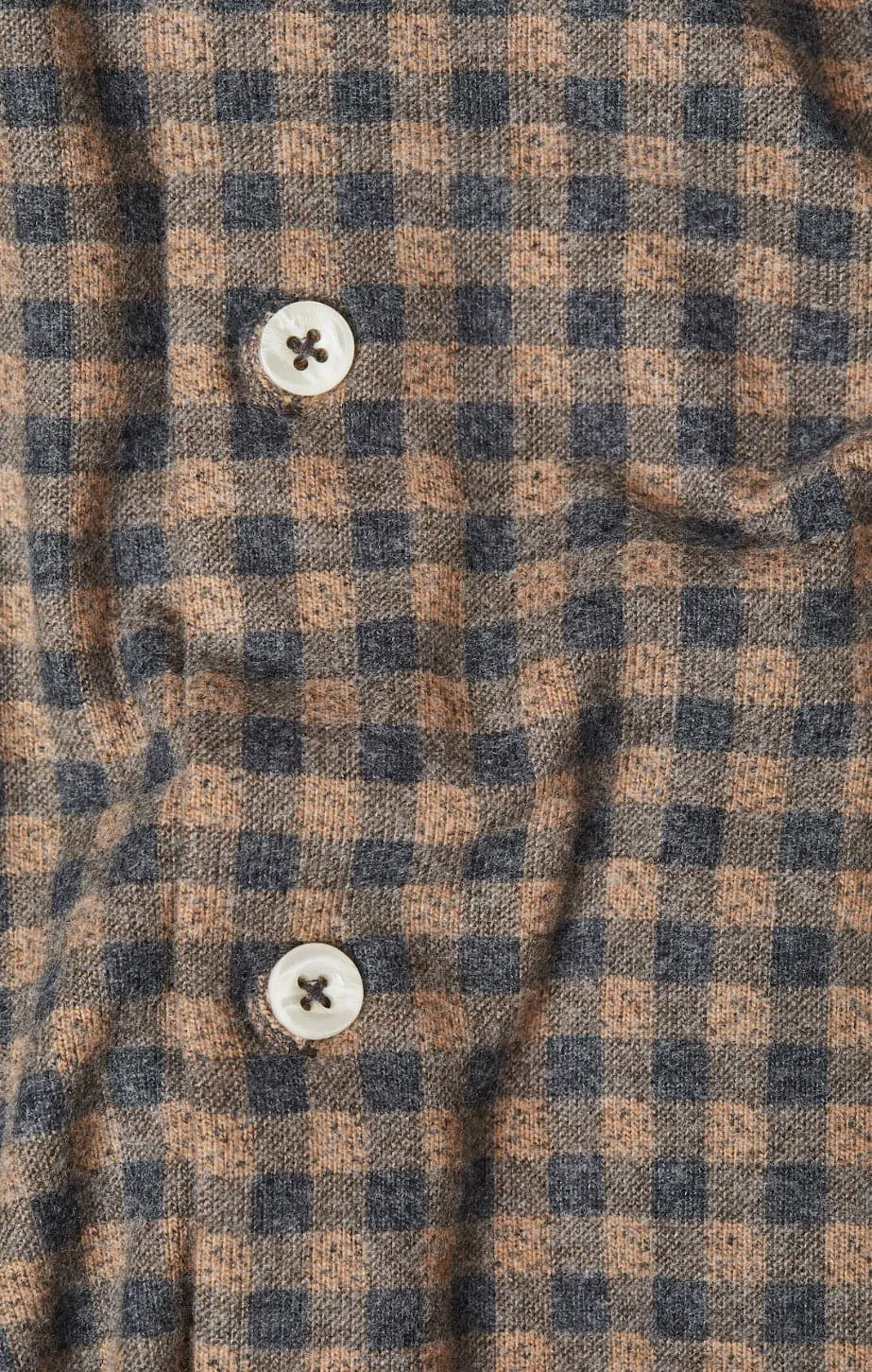 Brown Gingham Brushed Jersey Shirt