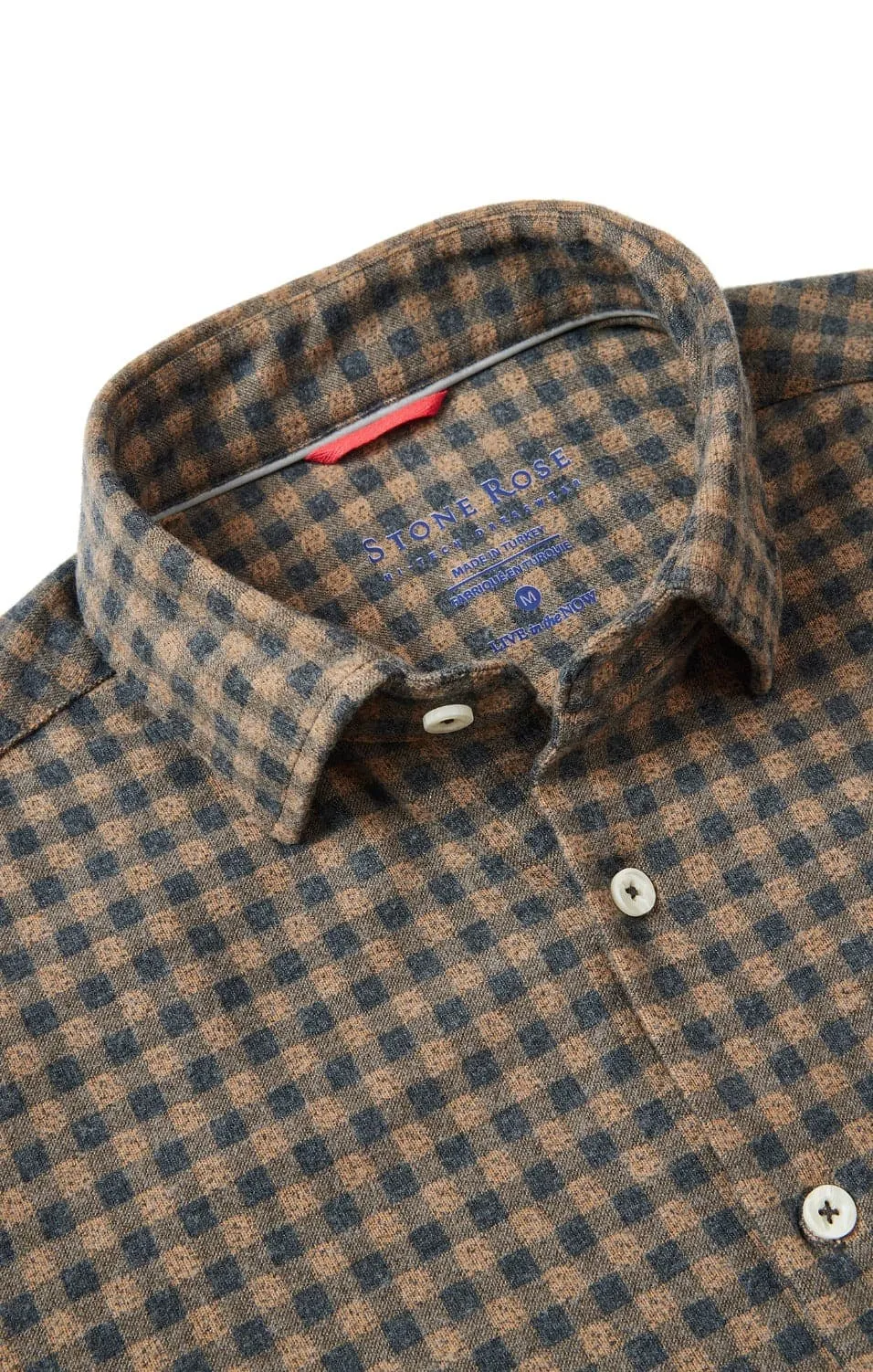 Brown Gingham Brushed Jersey Shirt
