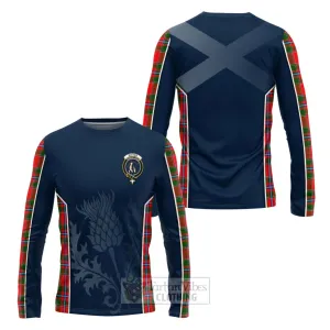Butter Tartan Long Sleeve T-Shirt with Family Crest and Scottish Thistle Vibes Sport Style
