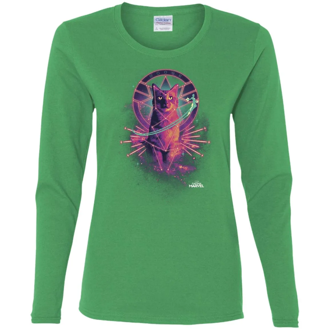 Captain Marvel Movie Goose Galaxy Portrait Women Long Sleeve Shirt