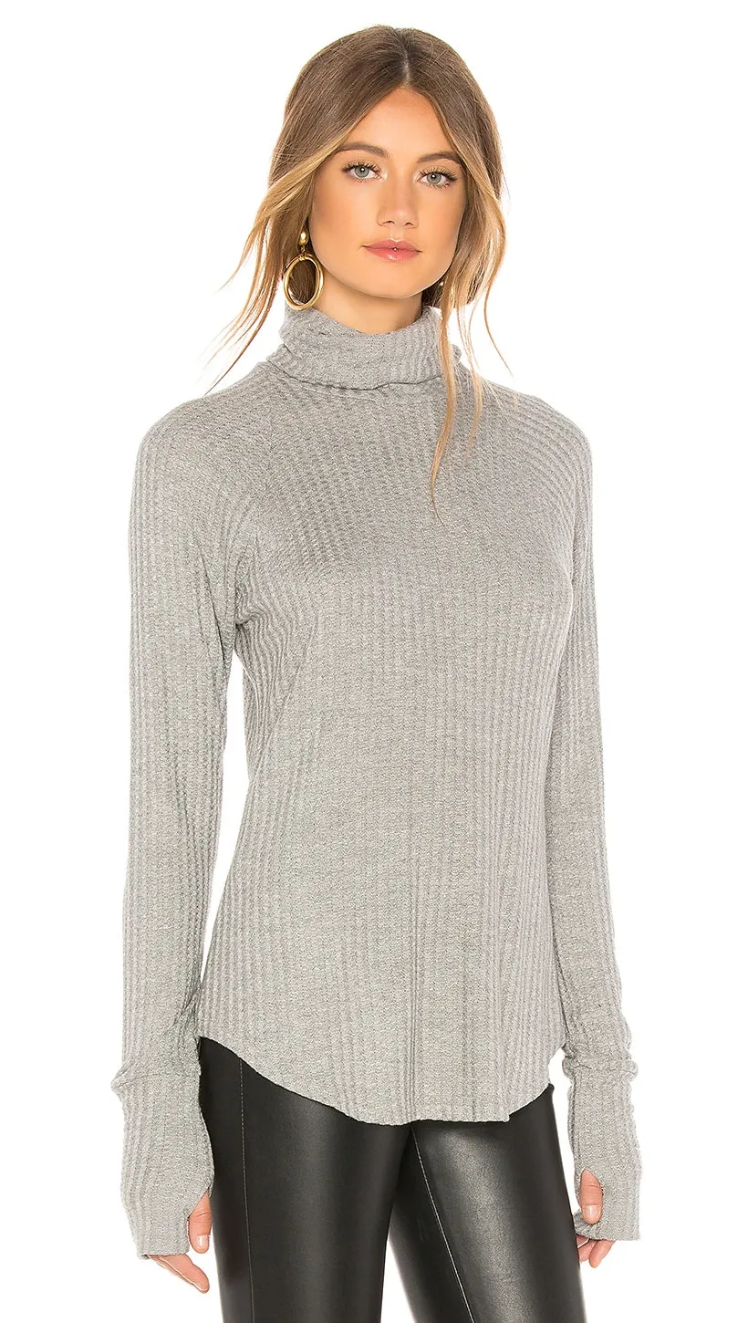 Chaser Thermal Raglan Turtleneck Grey