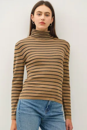 Classic Cut Striped Turtleneck